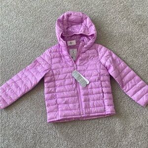 NWT Girls Gap Purple Hooded Puffer Jacket Size S